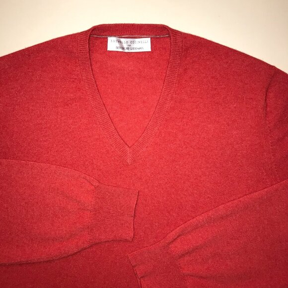 Men's Brunello Cucinelli for Bergdorf Goodman Cashmere V-neck Sweater-Size 56(XL - Picture 1 of 15